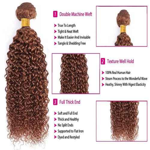 Condescension Human Hair Bundles 18 20 22 Inch Blonde Light Brown Jerry Curly Bundles Human Hair Unprocessed Brazilian Virgin Quick Weave Hair for Black Women