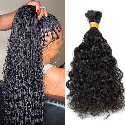 Brazilian Loose Curly Hair Bulk Human Hair Bulk For Braiding No Weft Full End Braids Remy Hair Weaving Extensions Natural Black Color 14 Inch 100g