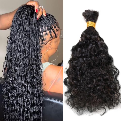 Brazilian Loose Curly Hair Bulk Human Hair Bulk For Braiding No Weft Full End Braids Remy Hair Weaving Extensions Natural Black Color 20 Inch 100g