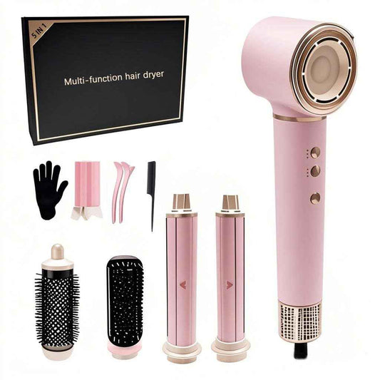 5 in 1 Hot Air Styler, Hair Dryer Brush for Fast Drying, Curling, Volumizing & Straightening, Frizz-Free & No Heat Damage for Smooth Hair & Waves, Ideal High Speed Blow Dryer for Home & Travel Use