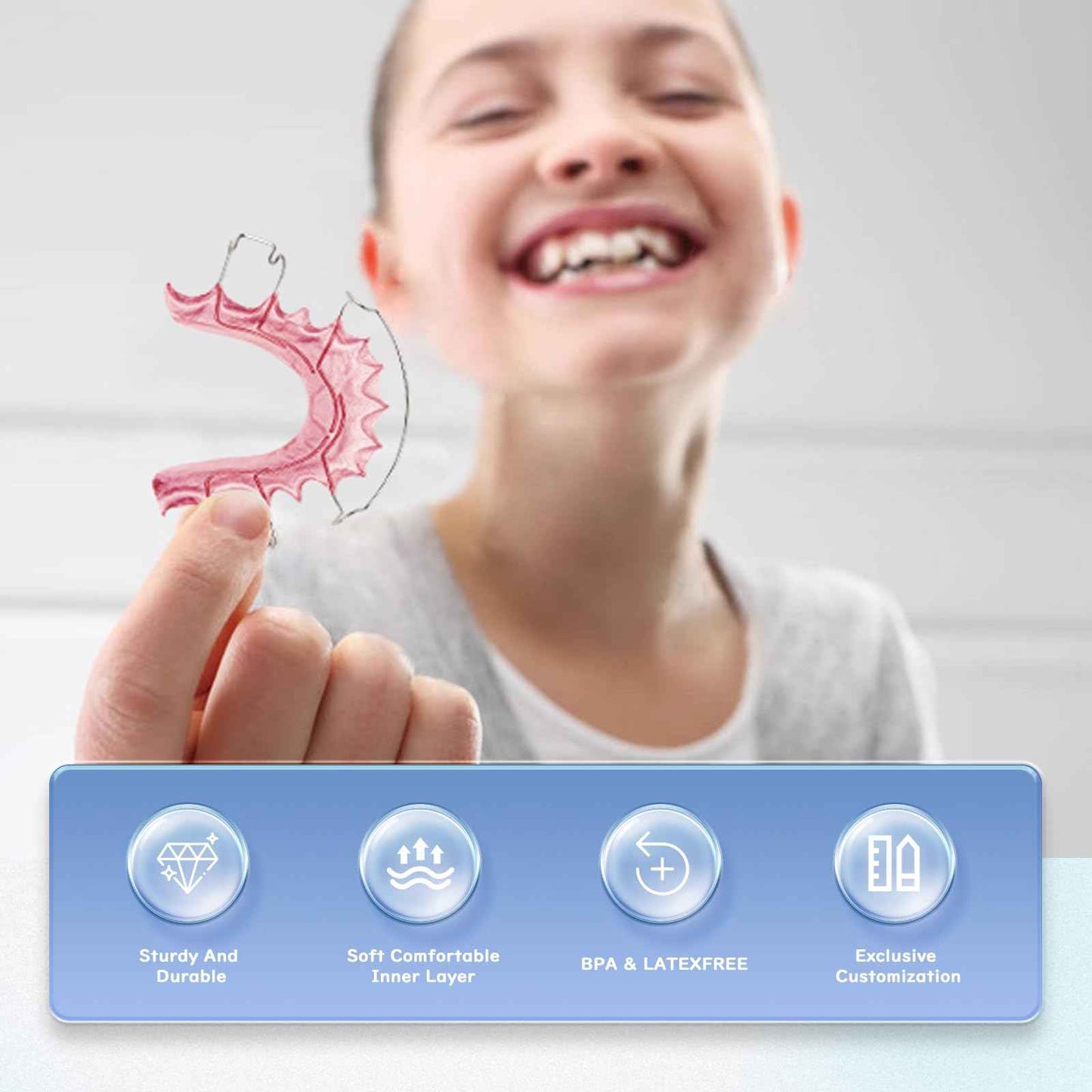 2 Hawley Retainers for Custom Teeth Retention – Comfortable & Durable Upper and Lower Retainers, Custom-Fit for Adults & Kids