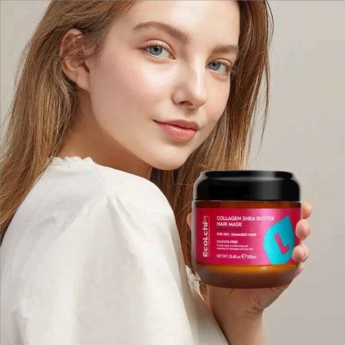 ECOLCHIPRO Ecolchi Hair Mask Shampoo Leaving-in Conditioner Argan Oil Set Collagen Hair Treatment Deep Repair Conditioning for Dry Damaged Hair All Hair Types 550+750+200+60ml