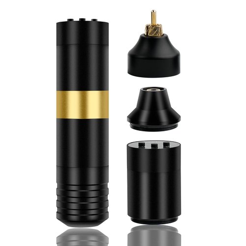 Dragoart Phantom Tattoo Machine, 2 * 1300mAh Battery Power Supply LED Screen Wireless Tattoo Machine Coreless Motor Professional Tattoo Machine Gun for Wireless or Wired RCA (3.5mm Stroke, Black)