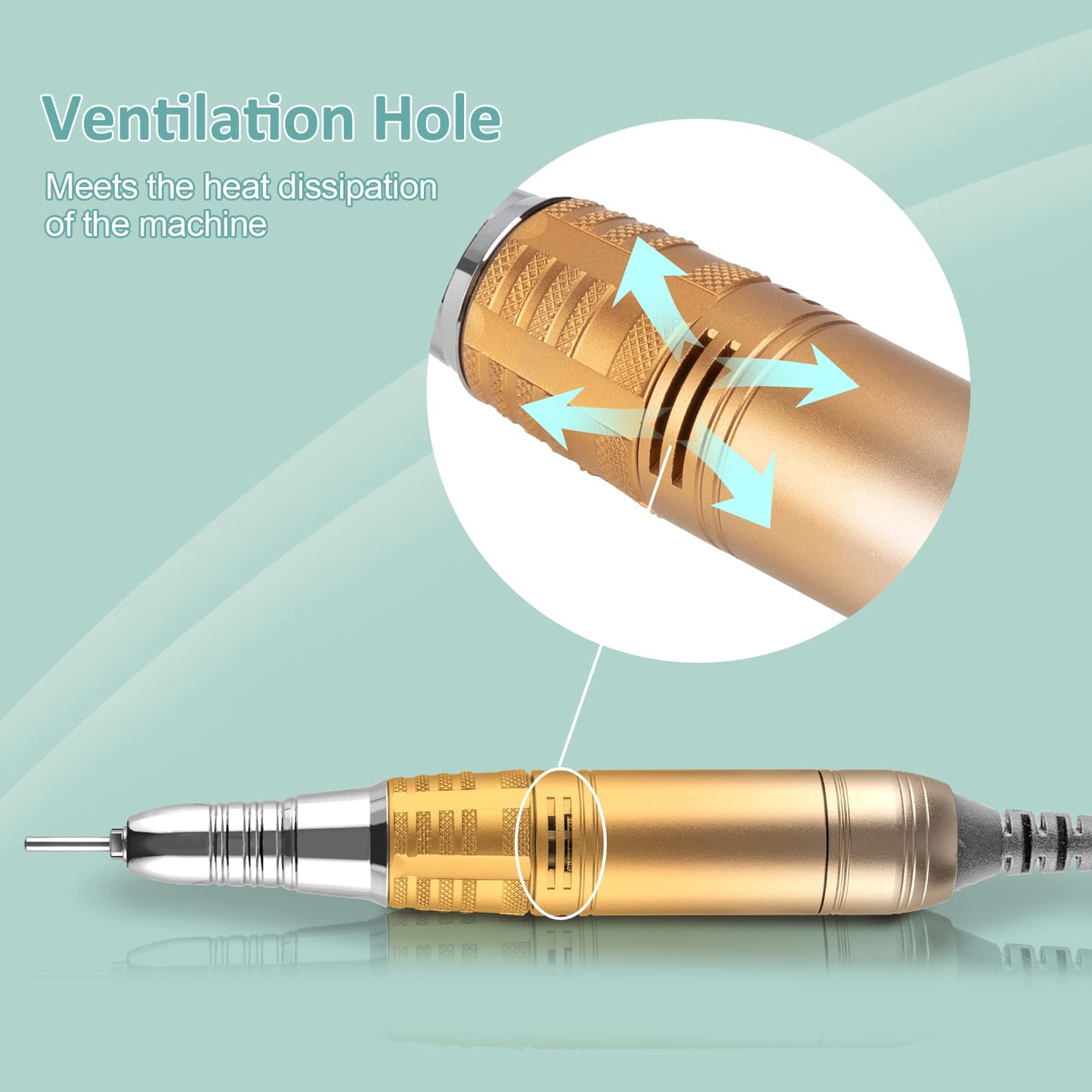 Madenia Rechargeable Nail Drill for Acrylic Nails, Professional 35000rpm Portable Nail Drill Cordless Manicure Drill Machine Nail Art Electric Nail File