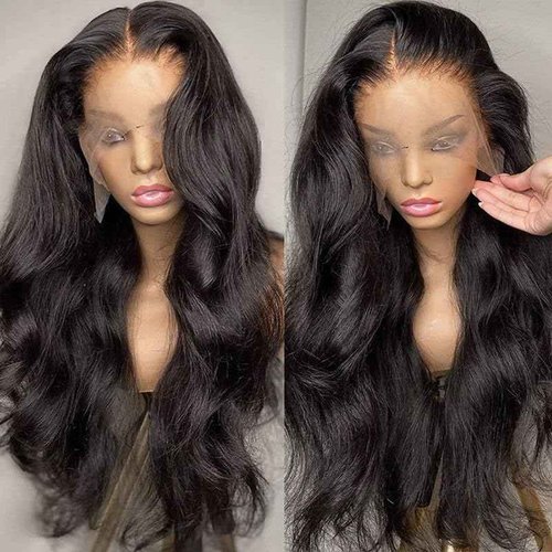 Hoisali Body Wave Lace Front Wigs Human Hair Pre Plucked 220% Density 13x6 HD Lace Front Wigs Glueless Frontal Wigs Human Hair Pre Plucked Bleached Knots with Baby Hair Natural Color 22 Inch