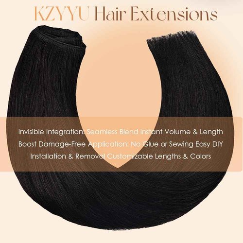 Clip in Hair Extensions Real Human Hair 16 Inch 95g Invisible Seamless Human Hair Clip in Extensions for Women 7pcs Per Set with Double Weft 1B Natural Color