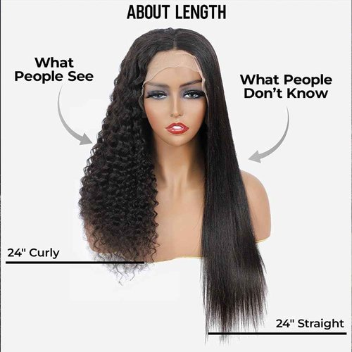 13x6 Lace Front Wigs Human Hair HD Lace Front Wigs Human Hair Pre Plucked Afro Kinky Curly Human Hair Wigs for Women 180% Density 4b/4c Glueless Wigs Human Hair for Women 16 inch