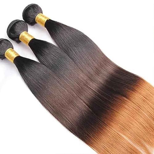 T1B430 Ombre Brown Bundles Human Hair 26 28 30 Inch Straight Human Hair Bundles Human Hair Brown Bundle T1B/4/30 12A Unprocessed Brazilian Virgin Hair Quick Weave for Black Women