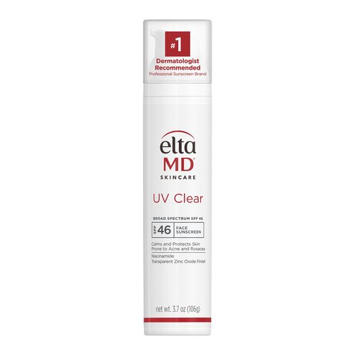 EltaMD UV Clear Face Sunscreen SPF 46, Oil Free Sunscreen with Zinc Oxide, Dermatologist Recommended, For Acne-Prone Sensitive Skin, 3.7 oz