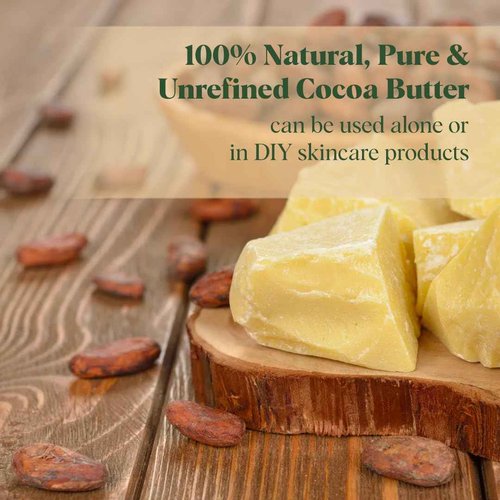 Raw Organic Cocoa Butter 2 lb (1 lb in each bag) 100% Natural, Unrefined, Pure, Excellent For Skin Care,Cooking, DIY WhIpped Body Butter, Lip Balms, Lotions, Chocolate and More!
