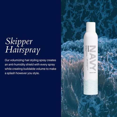 NAVY HAIR CARE Skipper Volumizing Spray + Swell Thickening Cream | Style Hair to have a Flexible and Non-Greasy Finish | 10 oz + 4 oz
