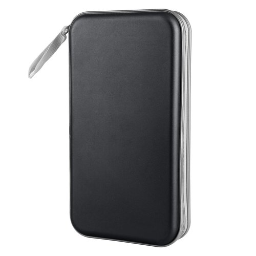 Siveit CD Case, DVD Case Holder 96 Capacity Hard Plastic CD DVD Disc Cases Storage Binder Wallet for Car Home Office Travel (Black)