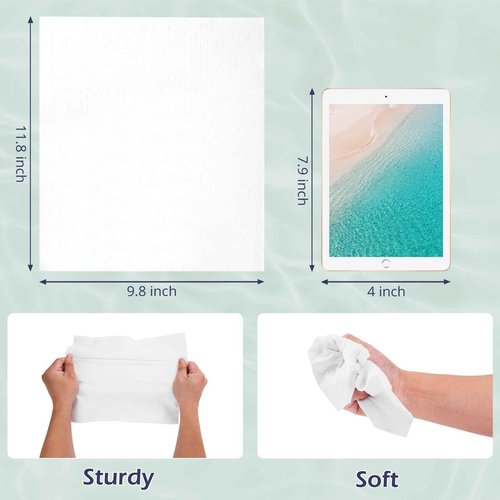 PureSoftness Disposable Face Towel, Clean Towel, Extra Large 12" x 10", Soft Dry Wipe Face Wash, Makeup Remover, Biodegradable Towelette for Sensitive Skin 320 Count (4 Pack)