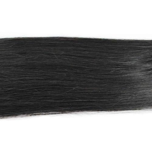 Black Hair Extensions Clip In Human Hair Remy Natrual Real Hair Straight 18" 100gm (18", 1B-Natural Black)
