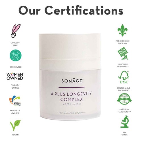 SONAGE A Plus Longevity Complex: Anti-Aging Night Cream | Moisturizer with Hyaluronic Acid & Vitamin A for Wrinkles