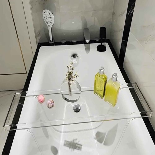 Clear Acrylic Bathtub Tray – Waterproof & Stylish Bath Caddy | Luxury Tub Tray for Relaxation (29.9" x 7.87" x 1.18")