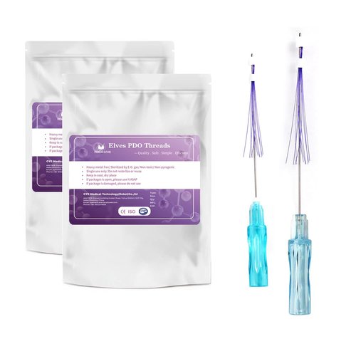 elves Pdo Threads for Face Lift/Whole body lifting Pdo Multi Threads L-Type Blunt 16pcs PDO Mono Threads 23G38mm Collagen Threads for Face Skin Tightening