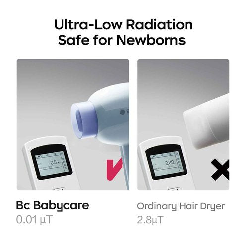 Bc Babycare Gentle Cordless Hair Dryer for Baby and Kids, Quiet Portable Mini Blow Dryer for Infant,Portable Travel Hair Dryer,Low Heat/Speed with 4 Model for Hair Diaper and Full Body (Purple)