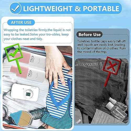 16 Pack Silicone Bottle Cover,Travel Essential for Women Men,Cruise Ship Essentials 2025,Beach Vacation Essentials,Travel Size Toiletries,Airplane Travels Accessories Elastic Sleeves for Leak Proofing