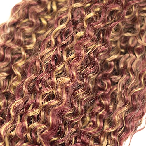 Burgundy Human Hair Bundles - Deep Wave Brazilian Unprocessed Virgin Hair - 22 24 26 Inch Red Highlight 99j Hair - 3 Bundles Set