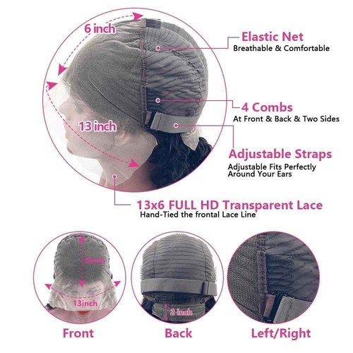 Ainmeys 18inch 13x6 Body Wave Lace Front Wigs Human Hair 250% Density Pre Plucked HD Transparent Lace Frontal Wigs Human Hair Wigs for Black Women 10A Glueless Wigs Baby Hair