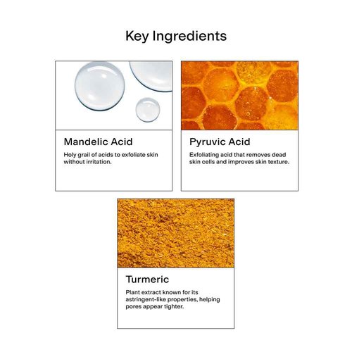 CLEARSTEM - CLEARITY The Blackhead Dissolver Mandelic Acid Serum - Vitamin C, Turmeric, Collagen Boost - All Skin Types - Facial Skin Care Products - Gluten Free, Cruelty Free - 1 fl oz / 29ml