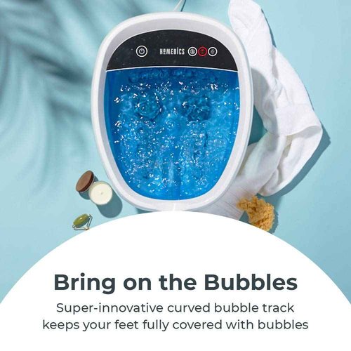 HoMedics Shiatsu Bliss Footbath with Heat Boost, Foot Spa Massager, Deep Kneading Pedicure Tub, Vibrating Bubbles with Soothing Heat, Portable at-Home Spa