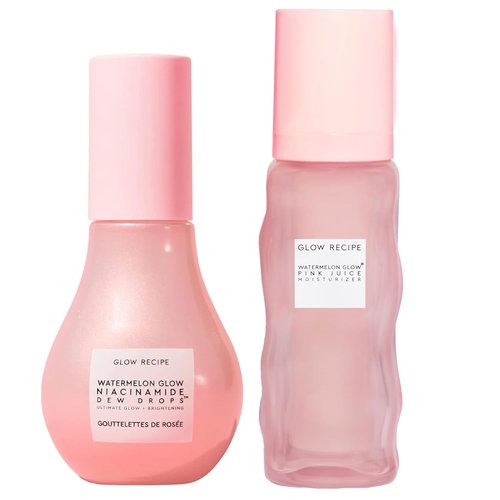 Glow Recipe Niacinamide Dew Drops Serum (40 ml) + Pink Juice Hydrating Face Moisturizer (50 ml) - Lightweight, Fast-Absorbing Daily Moisturizer for Dry Skin