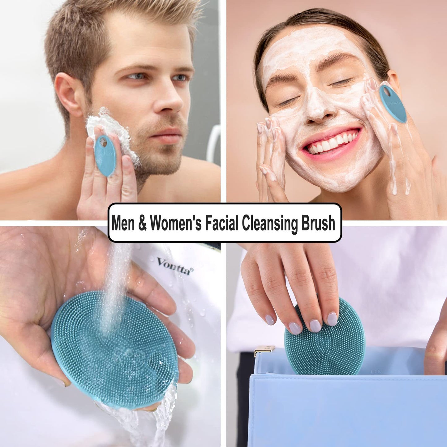 Silicone Facial & Shampoo Cleansing Brush - Deep Exfoliating Bath Tool