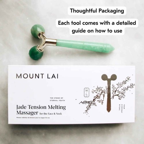 Mount Lai Jade Tension Melting Facial Massager for Face & Neck – Face Roller to Relieve Tension, Soothe Stress, Improve Circulation & Revitalize Skin for Radiant Care