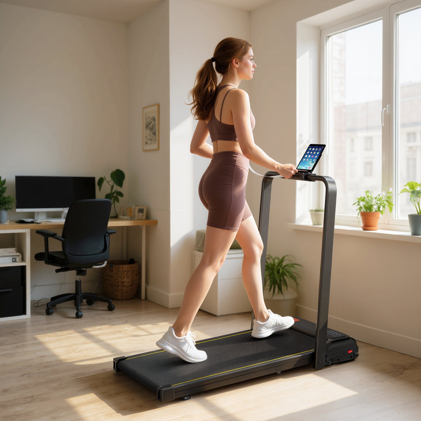 Foldable Under Desk Treadmill with Remote Control & LED Display
