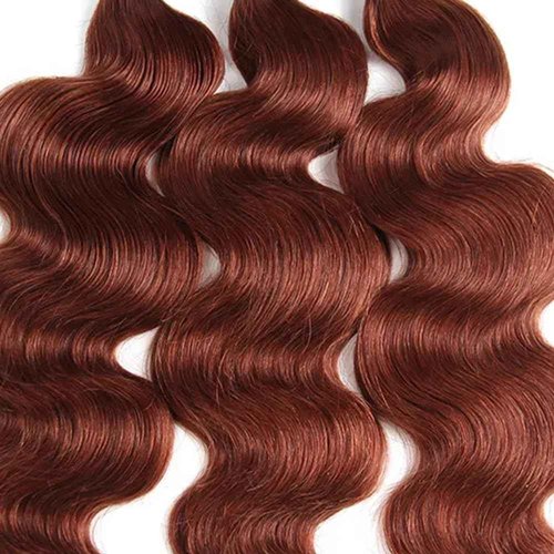 #33 Bundles Human Hair Brown Body Wave Human Hair Bundles Copper Red Bundles Human Hair 3 Bundles 26 26 26 Inch Reddish Brown Body Wave Bundles Hair Extensions