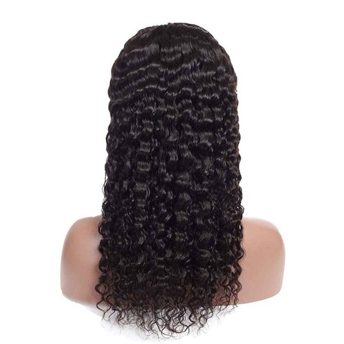 Aiterina Headband Wig for Black Woman 20 inch Brazilian Human Hair Wigs Deep Curly Wave Headband Wig Natural Color