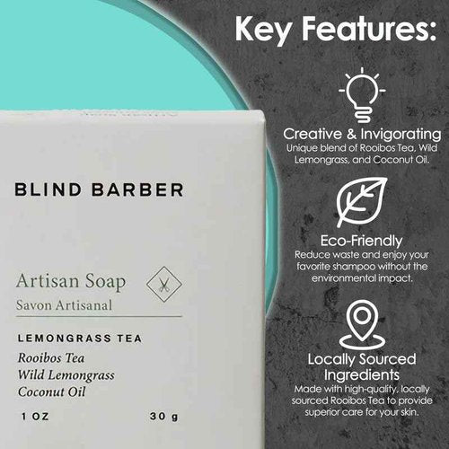 World Amenities Blind Barber Artisan Hand Soap Square - Case of 300 - Organic Hand Soap Bar Set