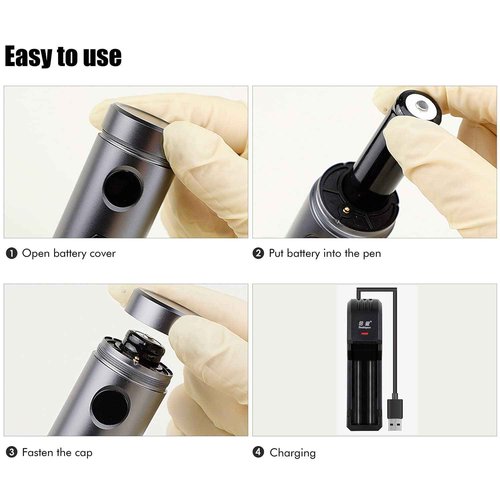 Cordless Tattoo Machine Pen Kit -BIOMASER Rotary CORELESS Tattoo Machine Pen with Two Batteries 20pcs Cartridges needle for Professionals and Beginners Tattoo Artists