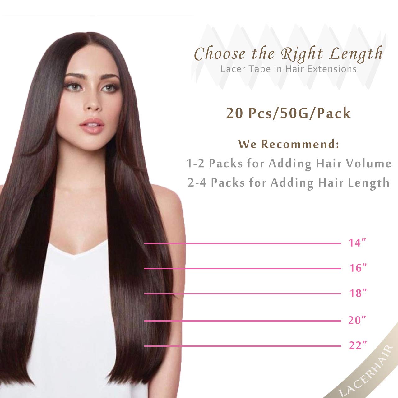 Lacerhair Rooted Tape in Hair Extensions Human Hair Seamless Skin Weft Real Remy Invisible Natural Hair #8G/60A Double Sided Light Platinum Blond with Light Ash Brown Roots 22" 50g