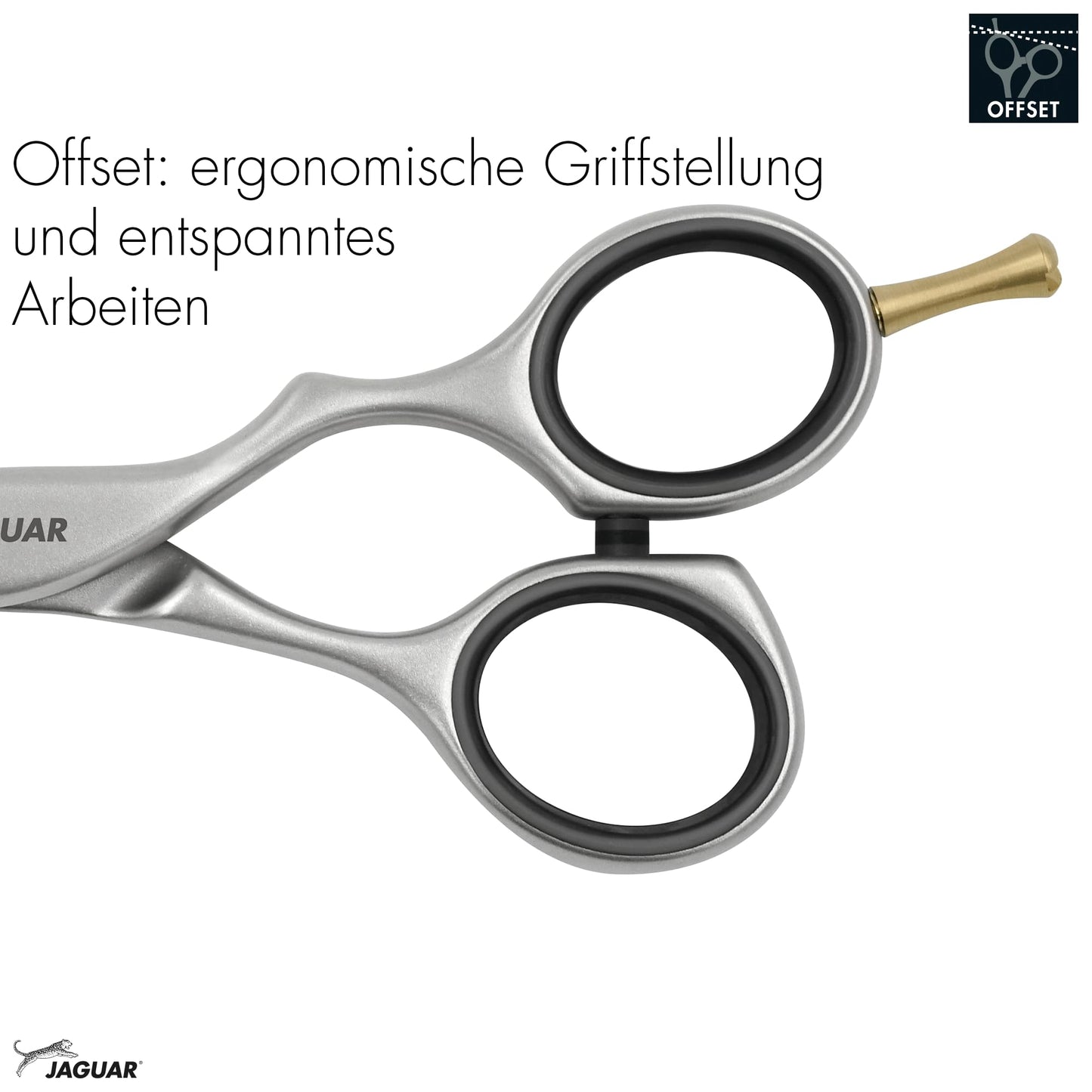 Jaguar Shears Pre Style Relax Slice 5.5 Inch Offset Design Professional Ergonomic Steel Hair Cutting & Trimming Scissors for Salon Stylists, Beauticians, Hair Dressers and Barbers