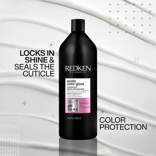 Redken Acidic Color Gloss Conditioner - Protects Vibrancy, Salon-Grade Hair Shine, For Color-Treated Hair, 33.8 Fl Oz