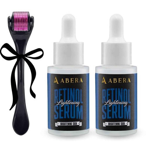 Abera Men Retinol Serum, Reduces Dark Spots, Melasma, Wrinkle & Eye Bag, Hydrating and Smoothing Formula for Men with Niacinamide 5% & Retinyl, Anti-Aging Effect (Set 2 + Gift)