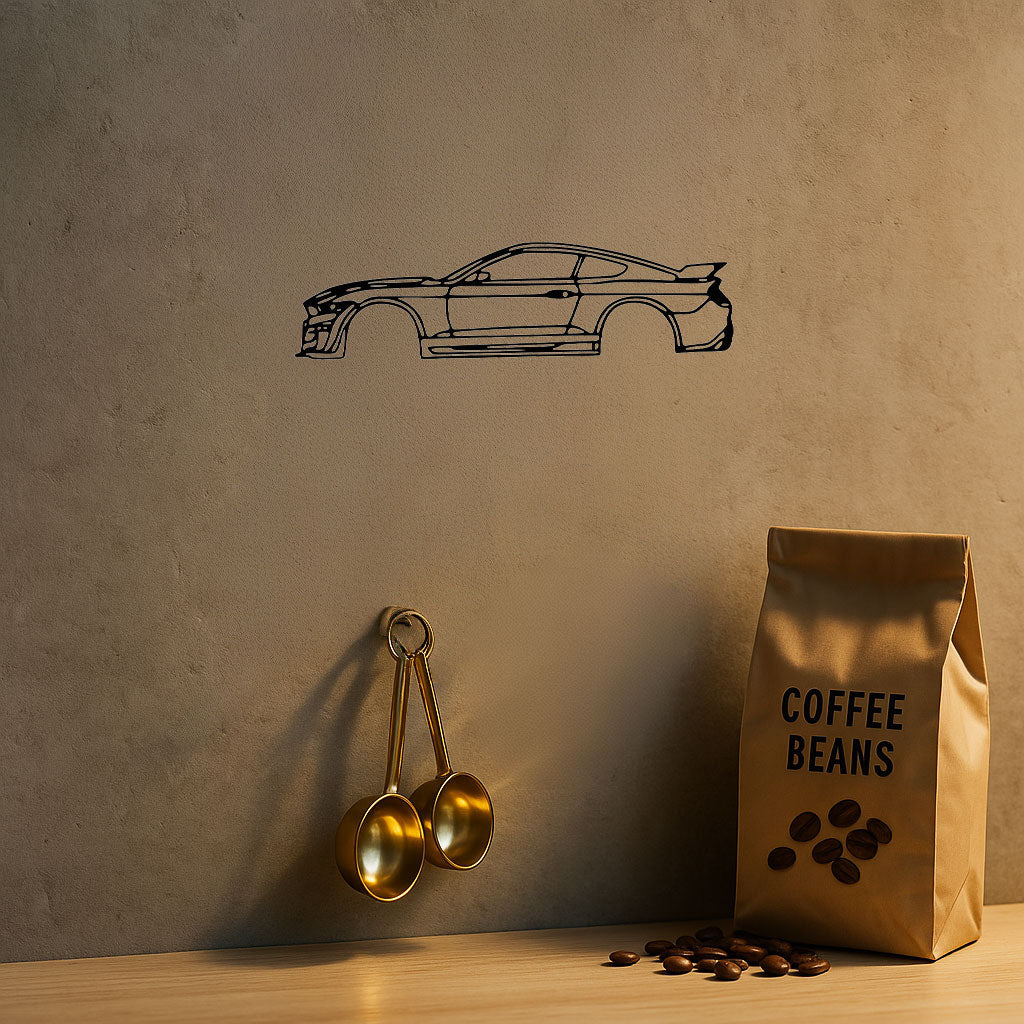 Sleek Sports Car Silhouette Metal Wall Art Decoration