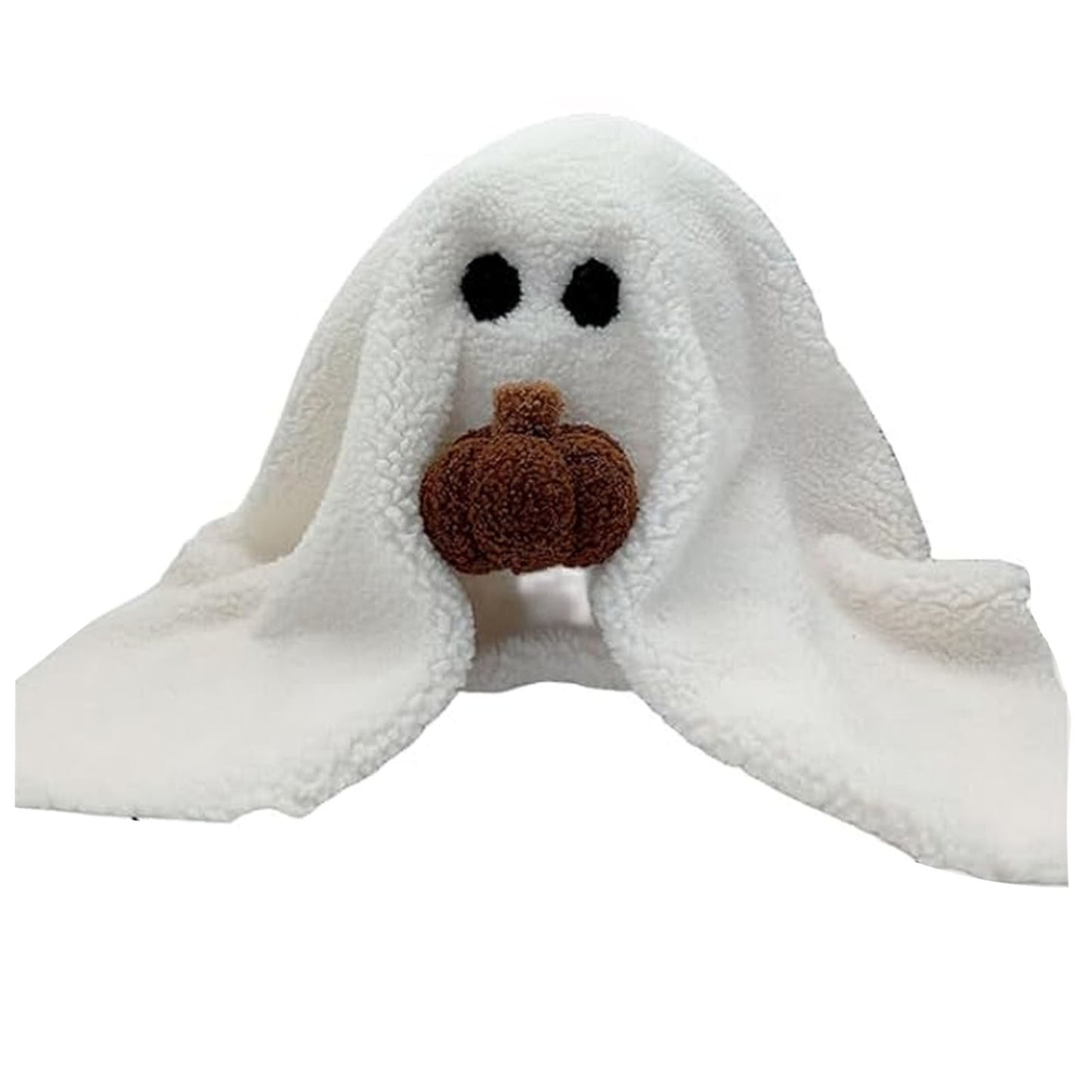 Ghost with Pumpkin Plush Throw Pillow - Cute Halloween Decor