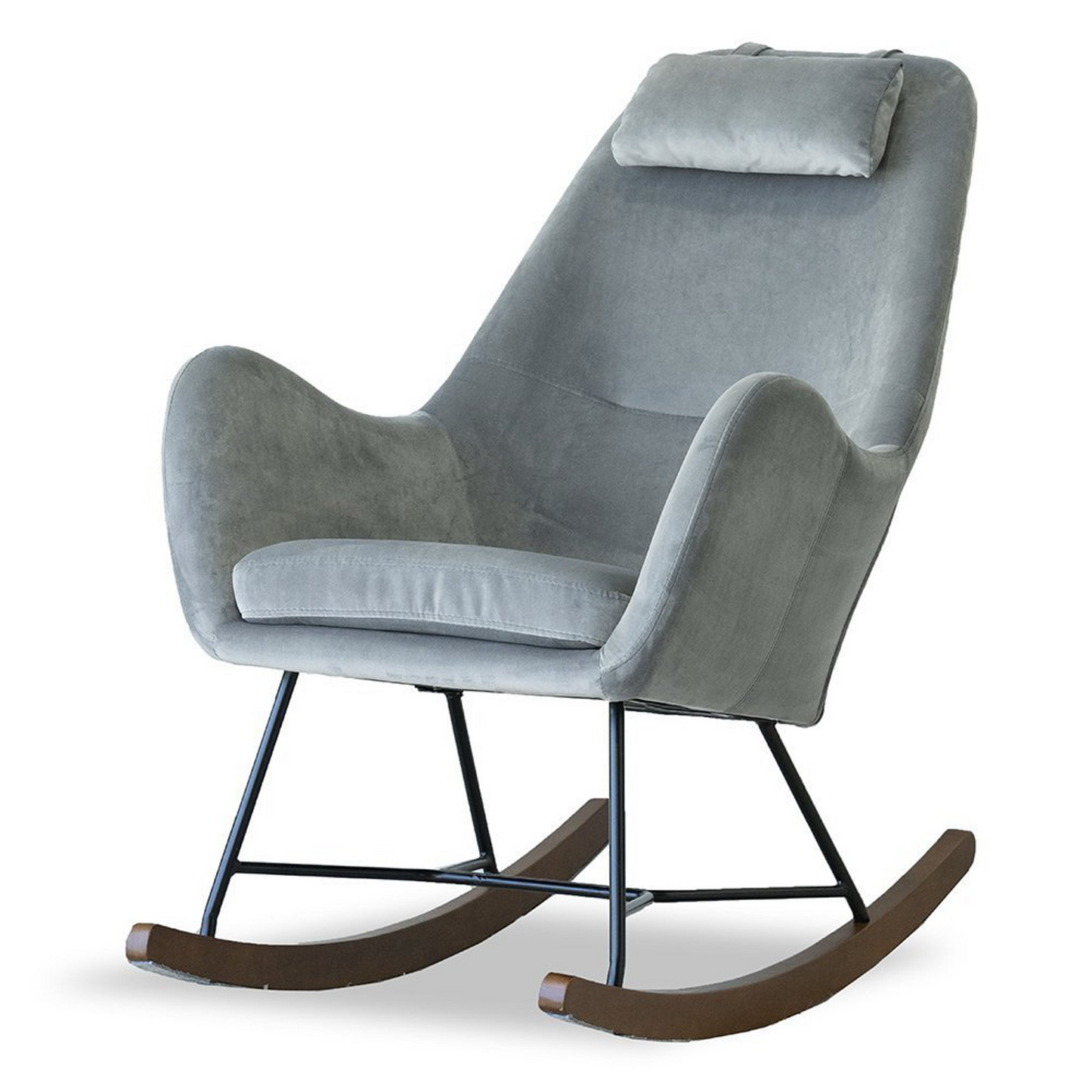 Chelsea Grey Velvet Rocking Chair, Comfort And Style For Home, Light
