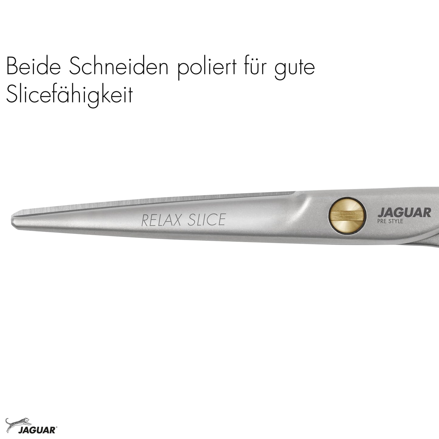 Jaguar Shears Pre Style Relax Slice 5.5 Inch Offset Design Professional Ergonomic Steel Hair Cutting & Trimming Scissors for Salon Stylists, Beauticians, Hair Dressers and Barbers