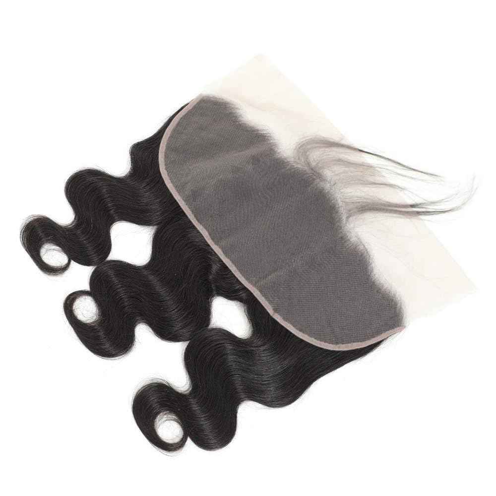13x6 Lace Frontal Body Wave HD Transparent Ear to Ear 13x6 Frontal Human Hair With Baby Hair Free Part 100% Virgin Human Hair Closure Natural Hairline 20 Inch