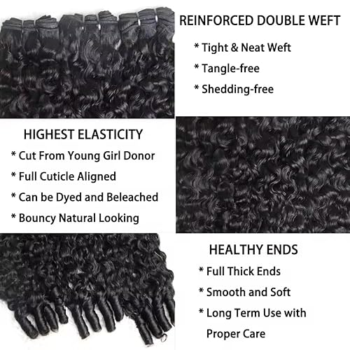 Burmese Curly Bundles Human Hair Unprocessed 100% Real Human Hair Burmese Bundles Water Wave Bundle For Quick Weave Double Weft Natural Black Color 14 16 18 Inch for black women