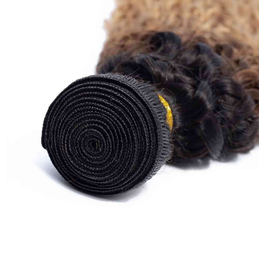 4/27 Human Hair Bundles Black and Blonde Human Hair Extensions 3 Tone Mixed 1B/4/27 Color Brazilian Virgin Hair 3 Bundles 28 30 32 Inch