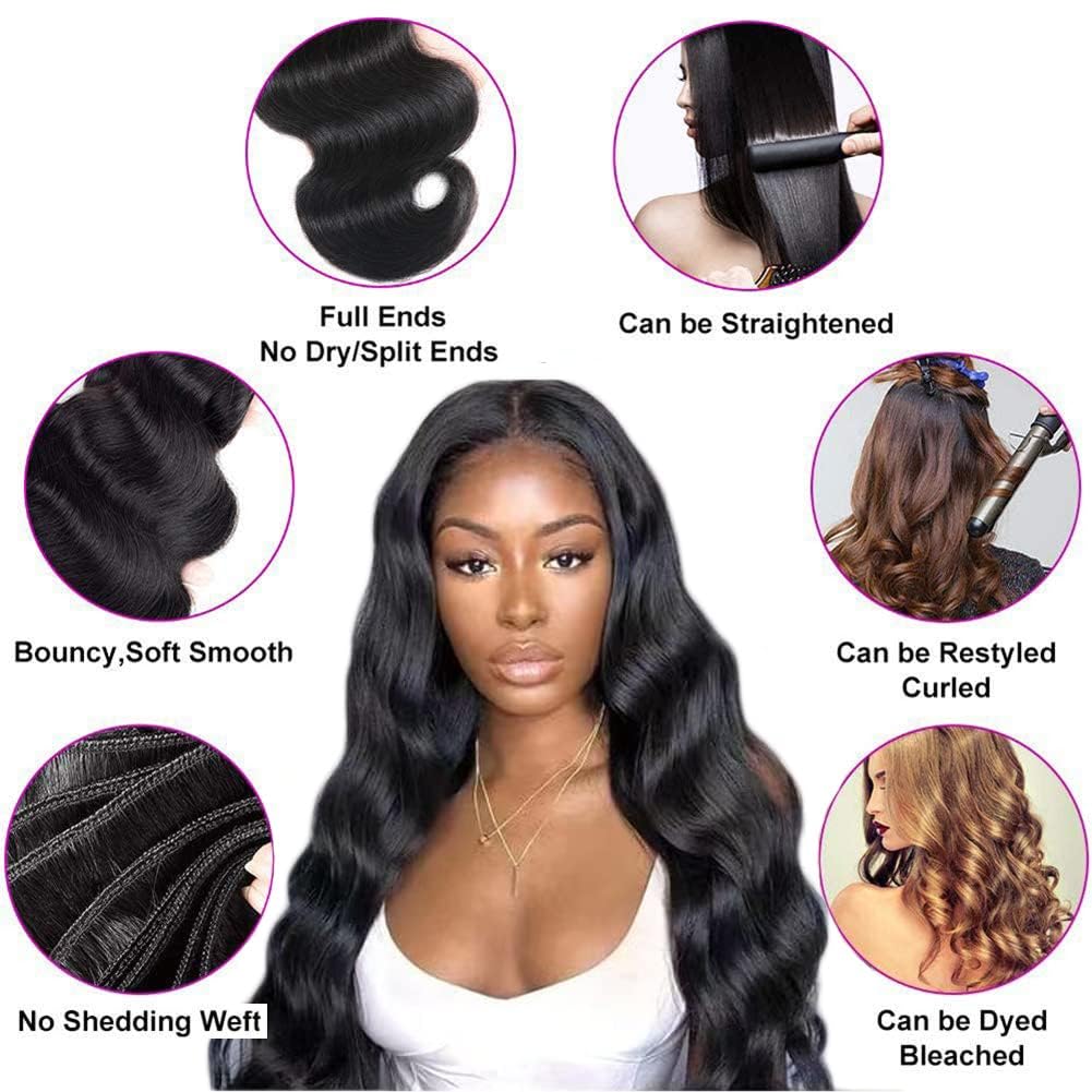 12A Brazilian Body Wave Human Hair 3 Bundles 20 22 24Inch 100% Unprocessed Brazilian Virgin Human Hair Weave Bundle Hair Extensions