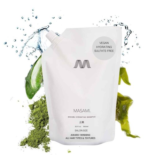 MASAMI Mekabu Hydrating Conditioner 32 oz Refill Pouch | Sustainable | Recyclable | Salon Quality | Color Safe | Japanese Seaweed | Sulfate Free | Paraben Free | Phthalate Free