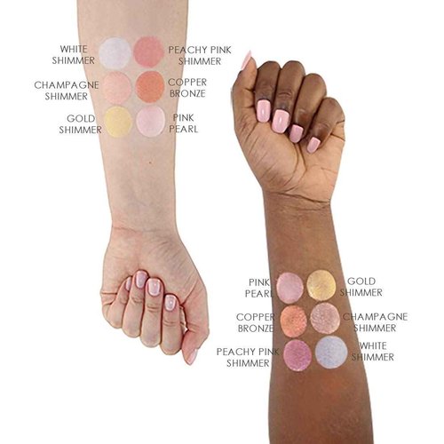 TEMPTU S/B Silicone-Based Airbrush Highlighter Starter Set: Long-Lasting, Layerable, Light-Reflecting Shimmer | Natural-Looking Luminosity | Weightless, Buildable Formula| 6 Shades