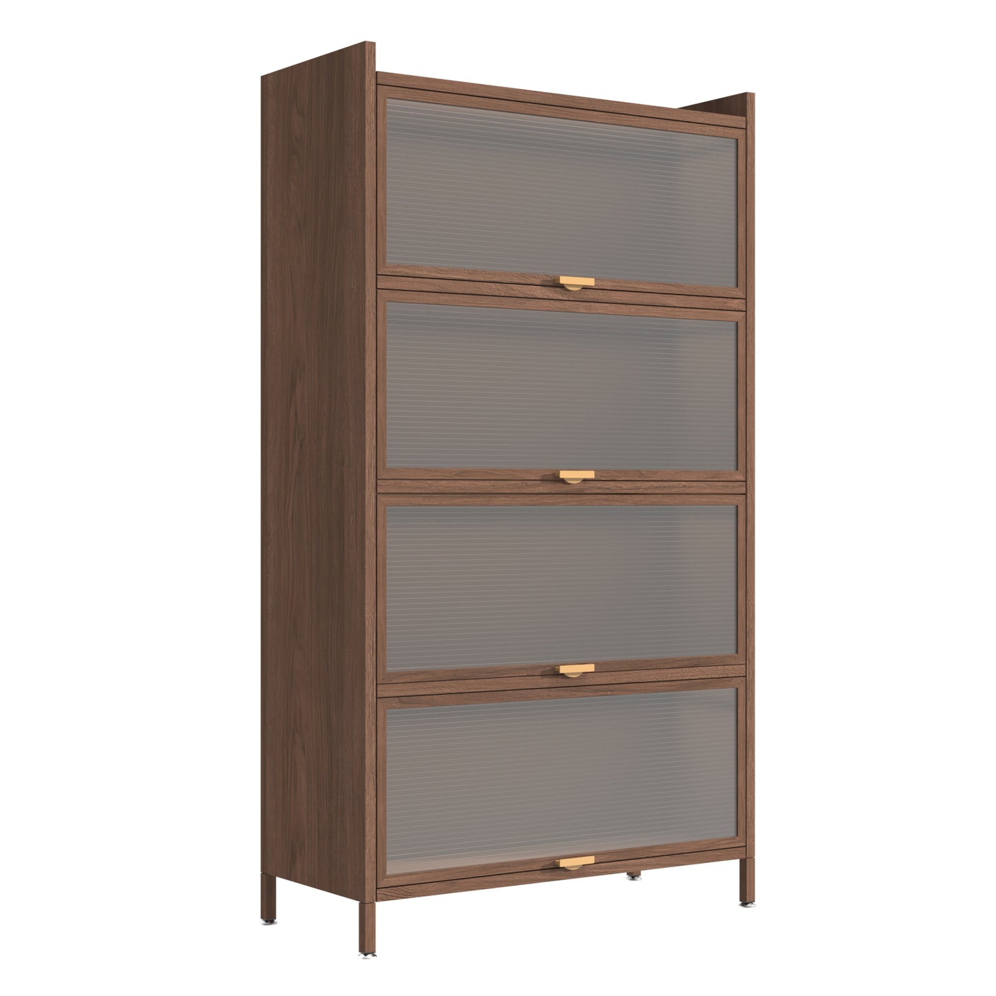 57'' Tall Metal 4-Door Storage Cabinet - Walnut
